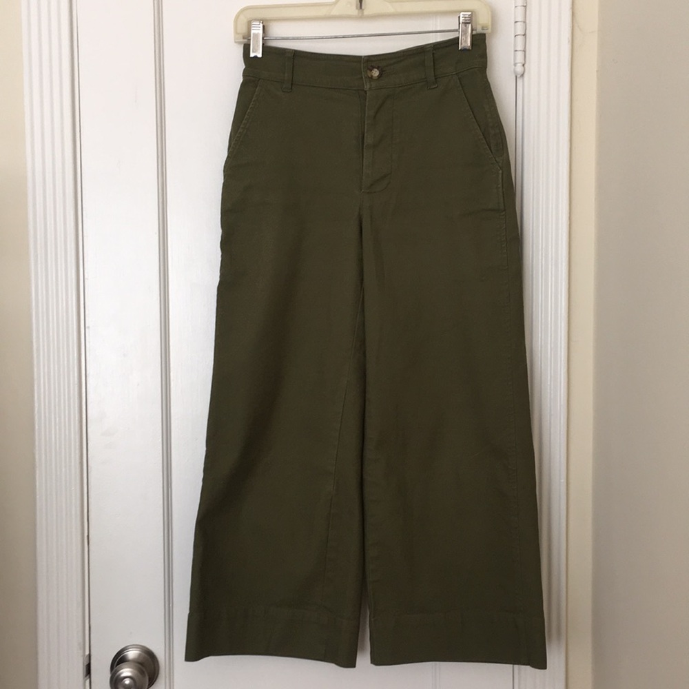 Madewell green wide leg crop size 24